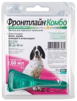 Капли Фронтлайн Комбо от блох и клещей для собак весом от 20 до 40кг 2.68мл арт.FR03