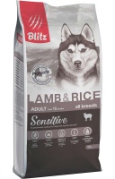 BLITZ Adult Lamb&Rice сухой корм для взрослых собак Ягненок Рис 15кг арт.680115
