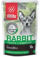 BLITZ Rabbit д/кошек  Кролик с Индейка в соусе 85гр арт.81327