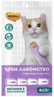 МнЯмс Крем-лакомство для кошек с Тунцом кацуо и Магуро 15гх4шт  арт.703812